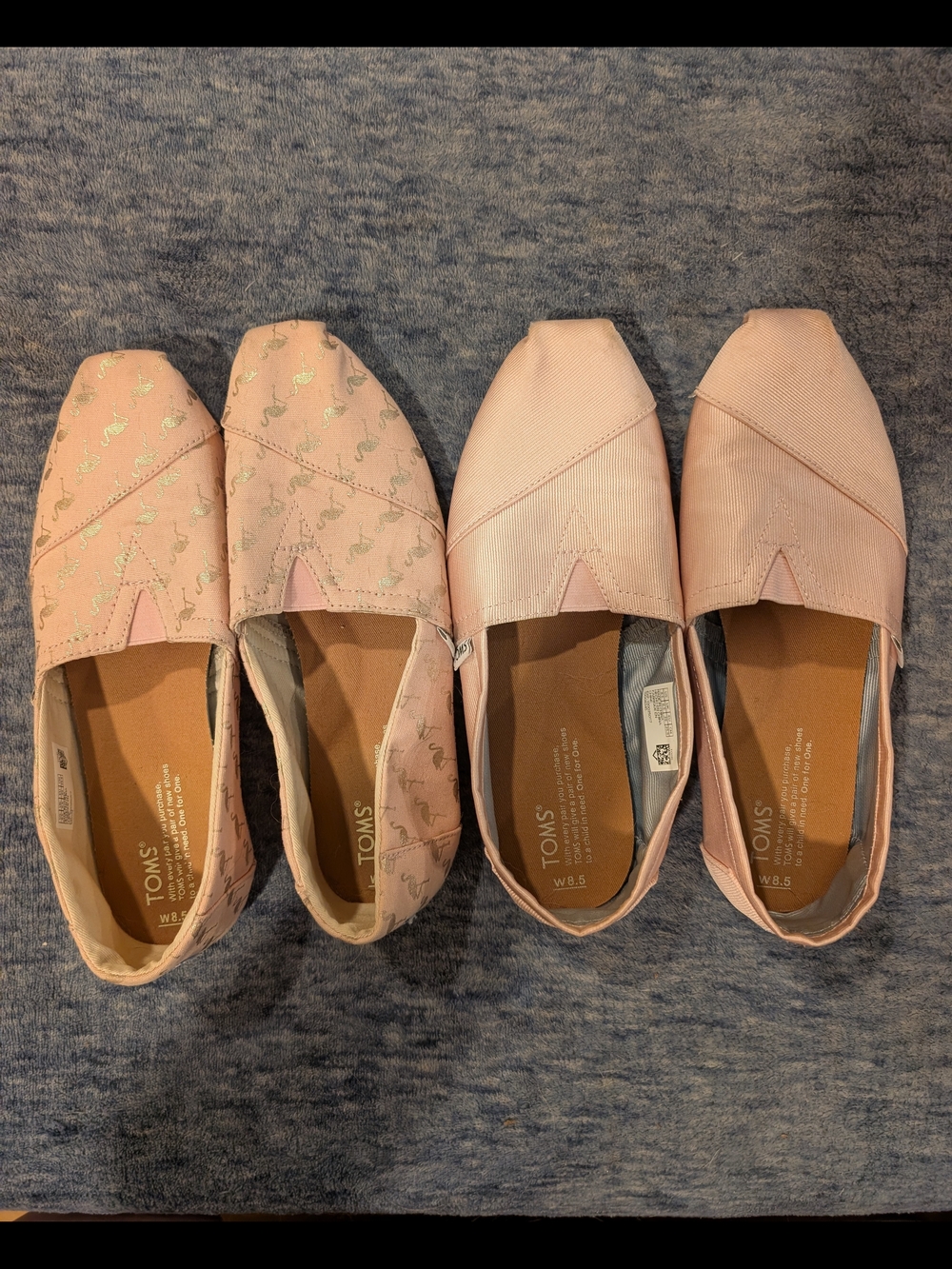 TOMS Women's Light Pink Canvas 2 Pairs